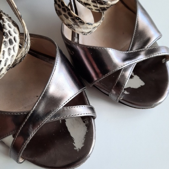 Jimmy Choo Snakeskin Suede Heels - Picture 3 of 7